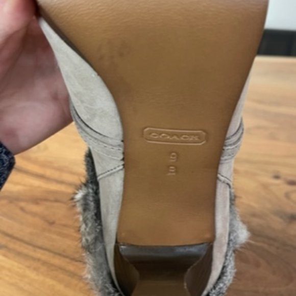 Coach Athena Soft Nubuck Leather & Rabbit Fur Boots - Picture 7 of 12